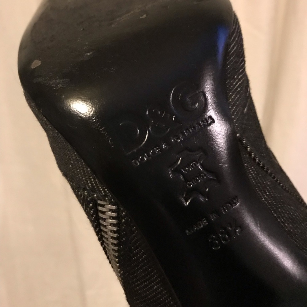 SOLD AUTH DOLCE & GABBANA Denim Zipper Boots - Picture 7 of 7